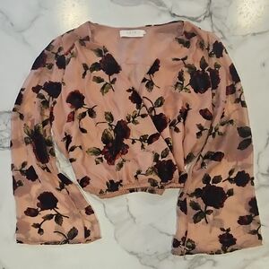 Astr Floral Wrap Top